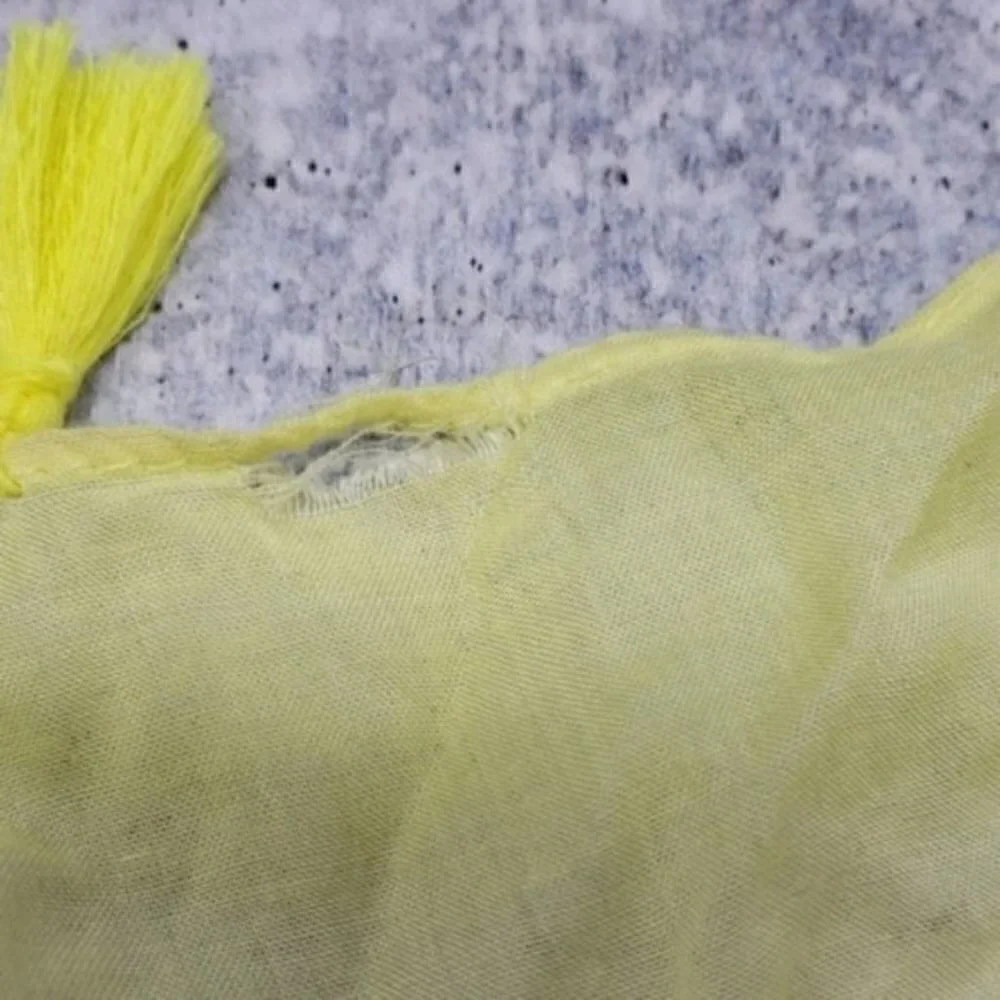 Pineapple Print Tassel Scarf Yellow Blue White Bright Casual Summer Vacation